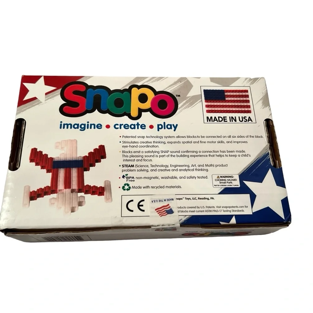 Snapo  Americana Kit Building Block 150 pieces Ages 7+ NWOT